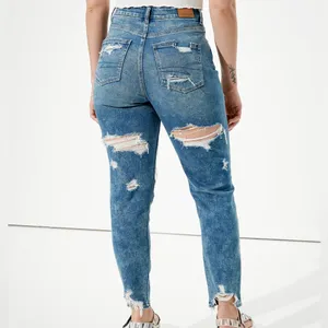 American Eagle Stretch Hi‎ Rise Ripped Distressed Mom Jeans thumbnail 2