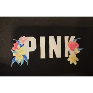 Pink Coconut Boutique PINK Victoria's Secret Women Hoodie M Black Logo Drawstring Long Sleeve Fleece thumbnail 3