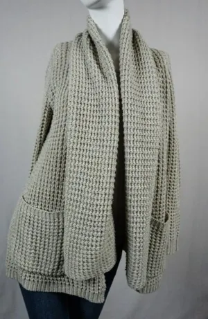 Womens Urban Outfitters byCORPUS Gray Knit Open Drape Cardigan Size M thumbnail 2