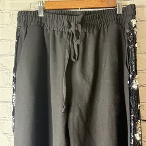 Milly Black Sequin women’s pants size medium thumbnail 3