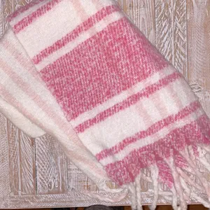Free People 💗 Gemini Plaid Blanket Scarf💗~petal pink🌷 thumbnail 5