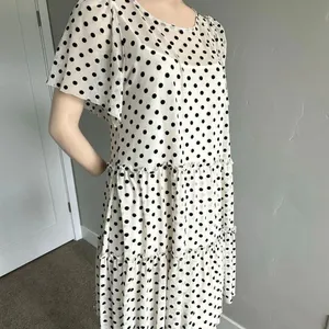 Altar’d State (Sz S) Dress Baby Doll SHEER Black Polka Dot thumbnail 8