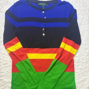 Ralph Lauren Blue and Black Striped Top thumbnail 1