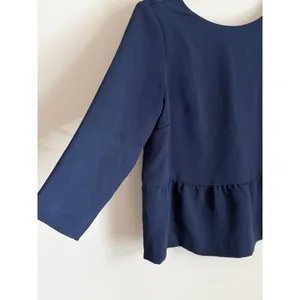 Sezane Louisie Blouse Size 36 US 4 Navy Lace Trim‎ thumbnail 9