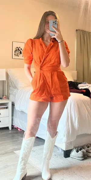Boutique day + moon Orange Romper thumbnail 1
