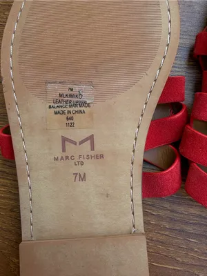 Marc Fisher LTD Red Suede Leather Slide Sandals Women’s Size 7M Flat thumbnail 5