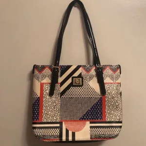 Anne Klein Perfect Shopper Color Block Abstract Bag thumbnail 2
