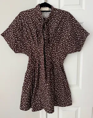 Anthropologie The Tobie Tie-Neck Shirt Dress by Exquise, Size S thumbnail 6