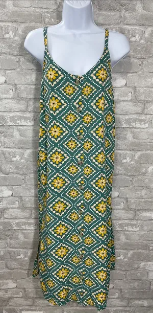 O'Neill Green Dolly Daisy Midi Dress thumbnail 1