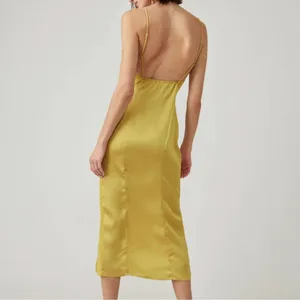 💛FREE PEOPLE City Cool Midi Slip Dress, Boho Chic Yellow Gold Boho Chic SMALL thumbnail 9