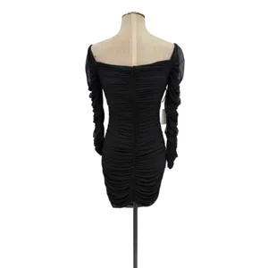 Aritzia Babaton Luxor Ruched Mesh Bodycon Mini Dress Black Size 10 NWT thumbnail 4