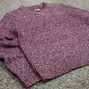J.‎ Crew Honeycomb Knit Crewneck Wool Blend Sweater XL Heathered Maroon Knit thumbnail 5
