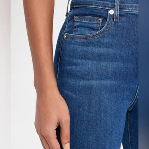 Veronica beard Carson ankle flare high rise jeans in washed oxford blue denim 30 thumbnail 9