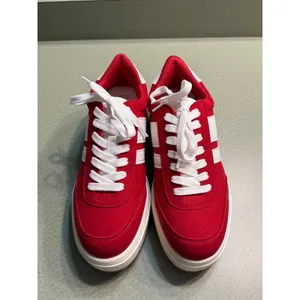 Madden Girl Red Platform Sneakers‎ White Stripe Lace Up Size 8.5 B12B thumbnail 6