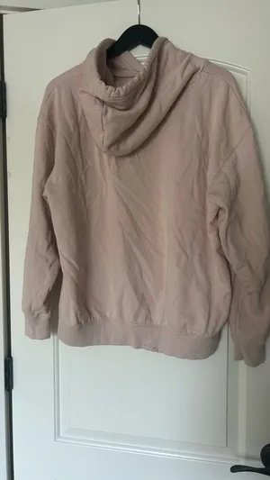 H&M Women's Dusty Pink Hooded Sweatshirt thumbnail 2