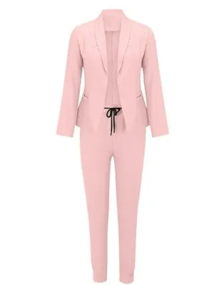 Women’s Pink Blazer & Pants Matching Set Size Medium thumbnail 2