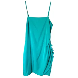 Lovers + Friends ELLIS MINI DRESS Lucky Charm Green Ruched Button thumbnail 5