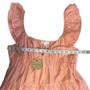 Blu Pepper Peach Tiered Ruffle Sleeve Dress Women’s Size S – Boho Summer Casual thumbnail 5