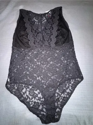Ambiance Black Lace V-Neck Sleeveless Bodysuit thumbnail 5