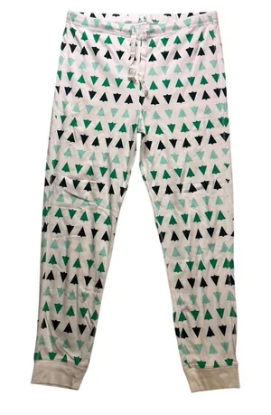 Primary Pajama Pants Womens Large White Green‎ Tree Print Organic Cotton thumbnail 1