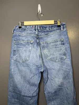 Zara Jeans Womens 6 Blue Acid Wash High Rise Relaxed Straight Button Fly Denim thumbnail 6