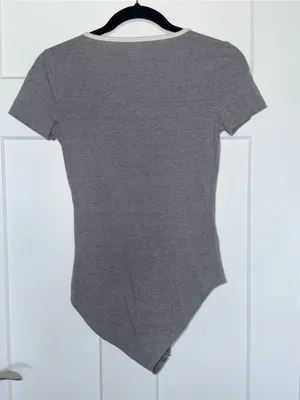 Gray and White Trim Short Sleeve Bodysuit thumbnail 2