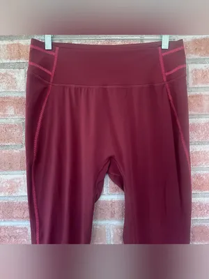 Gymshark Full Length Leggings Women’s XXL Maroon Gym Workout Activewear Athletic thumbnail 2