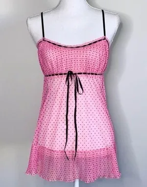 Victoria’s Secret Pleated Polka Dot Y2K Babydoll thumbnail 1