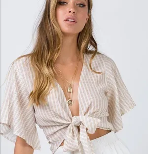 Princess Polly Striped Tie Shirt thumbnail 1