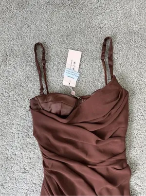 NWT Oh Polly Brown Dress thumbnail 3