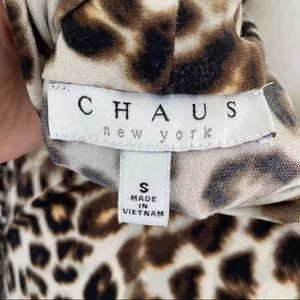 Animal print Tunic‎ Blouse Size Small CHAUS Brown thumbnail 6