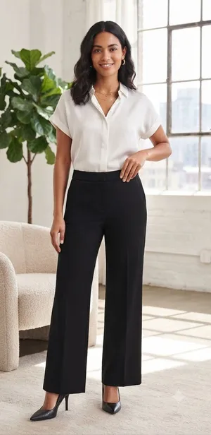 Kasper Black Wide-Leg Dress Pants thumbnail 1