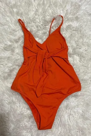 One Piece Orange  Swim Suit thumbnail 1