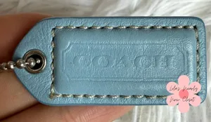 1.5" y2k COACH Blue Fob Bag Charm Hang tag Hangtag thumbnail 1