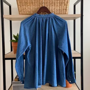 Anthropologie Ne Quittezpas Denim Chambray Embroidered Tassel Top, M thumbnail 8