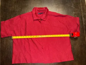 Adrienne Vittadini Red Short-Sleeve Knit Capelet Cardigan thumbnail 4