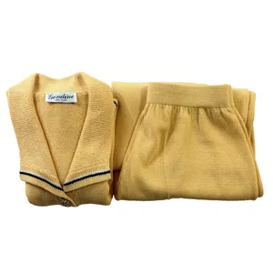 Vintage Gondine USA Knit Pantsuit Set Cardigan Wide Leg Pants Women's thumbnail 4