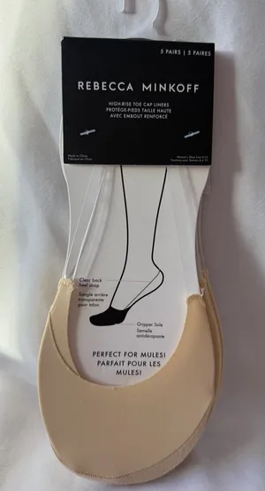 Rebecca Minkoff Nude High Rise Toe Cap Liners 5 Pairs thumbnail 1