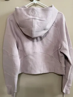 NWT Lululemon Scuba Oversized Half-Zip Cropped Hoodie in Porcelain Pink Sz M/L thumbnail 6