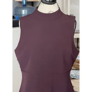 Express Dress Mock Neck Midi Sleeveless Large Sheath Work Cocktail Weddings City thumbnail 5