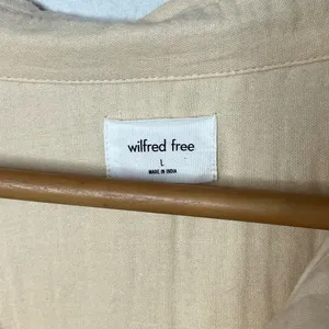 NEW Wilfred Free Sunfaded Apricot Yellow Gauzy Cotton Sail Button Down Shirt thumbnail 7
