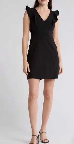 French Connection Whisper Ruffle Cap Sleeve A-Line Minidress thumbnail 1