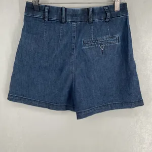 GAP x DOEN Womens Denim Shorts High Waisted Button Fly Pleated Blue 25 0R thumbnail 3