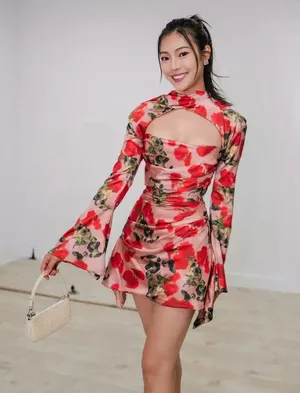 House Of CB 'Toira' Rose Print Draped Corset Dress. Size Small. thumbnail 8