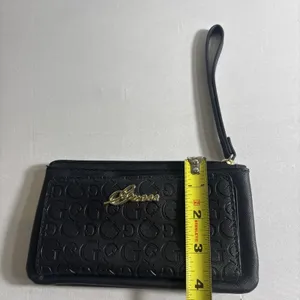 GUESS Bowie Embossed Logo Black‎ Wristlet Wallet Credit Card Clutch Y2K thumbnail 8