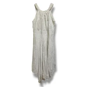 Chico's Lace Hanky Hem Midi Dress Optic White Crochet Sleeveless 0 S 4 NWT thumbnail 3
