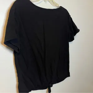 Old Navy Black Tie-Front Cotton T-Shirt – Women’s Medium thumbnail 4
