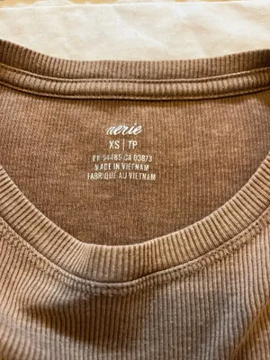 Aerie Brown ribbed baby tee thumbnail 2