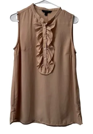 Banana Republic‎ Blouse Sleeveless Blouse Ruffle Size Small Office Career Formal thumbnail 1