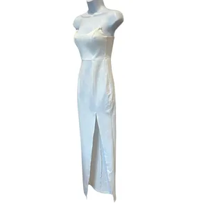 Superdown White Strapless Maxi Dress XS Side Slit Ryleigh Gown Revolve $88 NEW thumbnail 5